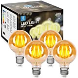 Aigostar Lampadina Vintage Edison LED E27 6W Equivalenti a 48W, Luce Calda 2200K, 600Lm, CRI＞80, G80 Stile Vintage Lampadine Decorativo, ...