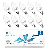 Aigostar Lampadine LED E14 6W Equivalenti a 42W, C37 Lampadina a Candelabro, Luce Bianca Fredda 6500K, 510 Lumen, Confezione da ...
