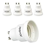 Aiwode Conversione Portalampada GU10 a E27 Adattatore,GU10 Portalampada per Lampadine LED e incandescenza e CFL,Potenza Massima 200W,0~250V,5 Pezzi.