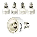 Aiwode E14 a GU10 Adattatore,Convertitore da Presa,E14 Portalampada per Lampadine LED e incandescenza e CFL,Potenza Massima 200W,0~250V,5 Pezzi.