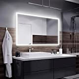 Alasta Specchio Bosten Illuminazione da Bagno Specchio Controluce LED | 140x80cm | Specchio da Parete Molte Dimensioni | Bianco Freddo ...