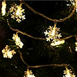 Albero di Natale fiocco di neve LED stringa luci fiabesche Festa di Natale famiglia matrimonio ghirlanda luci stringa Batteria 2m10 ...