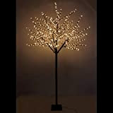 Albero Luminoso Fiori di Ciliegio 240 cm con 600 LED Bianco Caldo Decorazione Luminosa - 48744