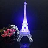 Aliciashouse Mini Cambiare Colore Torre Eiffel di Notte della Lampada da Tavolo a LED scrivania della Camera da Letto -25cm