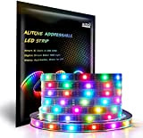 ALITOVE 16.4ft WS2812B Individually Addressable RGB LED Flexible Strip Light 5m 150 Pixels 5050 SMD with embedded IC DC5V Black ...