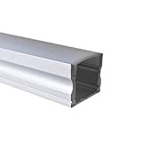 Alumino® - Profilo in alluminio per strisce LED, 200 cm, colore bianco latte + 200 cm di copertura per strisce ...