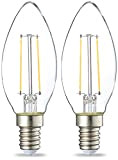 Amazon Basics - Confezione da 2 lampadine a LED, con attacco Edison E14, piccole, a oliva, da 2,1 W (equivalenti ...