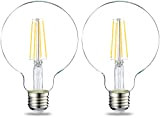 Amazon Basics - Confezione da 2 lampadine a LED, con attacco Edison E27, piccole, a globo G93, da 7 W ...