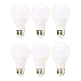 Amazon Basics, lampadine LED professionali, attacco Edison E27, equivalenti 60W, luce Bianca Calda, Regolabile - confezione da 6