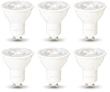 Amazon Basics, lampadine per faretti, professionali, a LED, GU10, equivalenti 35W, luce Bianca Calda, regolabile - confezione da 6