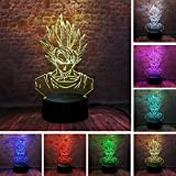 Anano Lampada a illusione 3D, Seven Dragon Ball Gifts Toy Decor LED Night Light Lamp 7 Colours Touch Control USB ...