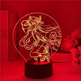 Anime Lampada Genshin Impact Figura Hu Tao Luce Notturna LED Cambiare Colore USB 3D Gioco Lampada Decorazione Camera Regalo per ...