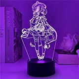 Anime Lampada Genshin Impatto Figura Qiqi Luce Notturna 3D Led Gioco Decorazione Luci per Arredamento Atmosfera Comodino Genshin Lamp-Touch_Control