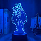 Anime Sailor Moon 3D Visual Light LED Night Light Cambia colore Lampada LTsukino Usagi Figure Lampada da tavolo Decor Lampara ...