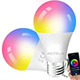 ANTELA Lampadine Alexa E27 Smart WiFi LED 9 W 806 lm RGB 2700 K-6500 K, compatibile con Google Home/Alexa, 2 ...