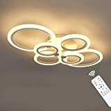Anten Dimmerabile Plafoniera a LED, 40W Lampada da Soffitto, 6 Ring Plafoniera Moderna, 3000LM Lampada da Salotto, Funzione di Memoria, ...