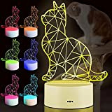 ANVRIL ELF Cat 3D Night Light, 3D Illusion Lamp Three Pattern e 16 Color Change Decor Lamp con telecomando: i ...