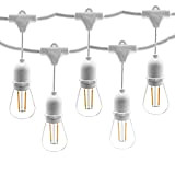 AOMEX Catena di Lampadine Catene Luminose LED catenaria 10 metri proungabile con 10 portalampada E27 lampadine non incluse (10M-BIANCO)