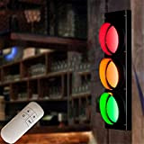 Applique a Semaforo Applique da Parete Industriale LED Adatto per Scale Bar Corridoio Ristorante Decorativo Lampada da Parete con Telecomando ...