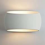Applique da interno bianca a forma ovale, ANMECS lampada da parete in gesso, design moderno e minimal, Attacco 1xR7S(LAMPADINA NON ...