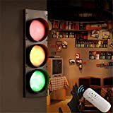 Applique da parete con semaforo con interruttore, semaforo LED educativo per interni 5W * 3 Lampada da parete verde rossa ...