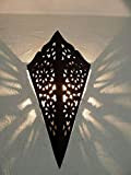 Applique da parete in ferro battuto Marocchino lampada lanterna lampadario portacandela orientale altezza 44 cm