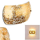 Applique da Parete Interni design moderno- Lampada da parete in Metallo color Oro- Luce diffusa adatta come Applique Salotto