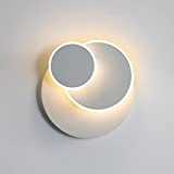 Applique da Parete LED 15W, Creativo Moderna Lampada da Parete Rotonda 3 in 1, Lampada da Parete Girevole 350°, Bianco ...
