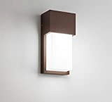 applique lampada a parete da esterno ip54 marrone corten per lampadina e27 led certificazione elettrica italiana garanzia 5 anni