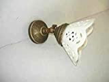 Applique Lampada da parete in ottone con ceramica traforata Bianca