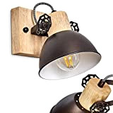 Applique Orny, orientabile in metallo/legno in antracite/bianco/marrone, 1 luce, 1 lampadina E27 max. 60 W, in versione retrò/vintage, adatta per ...