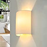 Applique per interni Alice lampada da parete design loft stile moderno in stoffa bianco E27 ideale per camera da letto ...
