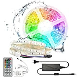 Arotelicht Striscia LED RGB 5M Striscia luminosa 12V catena luminosa dimmerabile SMD5050 300LEDs autoadesiva IP65 impermeabile cambio colore con telecomando ...