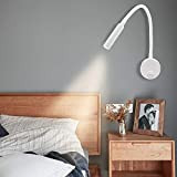 Artpad Faretto da parete bianco da 2 pezzi, lampada da comodino con illuminazione bianca calda morbida, lampada da notte da ...