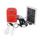 Asixx Solar Home System, 12V Sistema di Illuminazione Solare Casa Portatile Outdoor Solar Energy USB Ricarica con 2 lampadine a ...