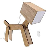 Asotagi Lampada da scrivania in legno a forma di cane, unica può regolare la lampada da scrivania a forma di ...