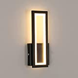 AUA Applique da Parete LED, 16W Quadrato Moderno LED Lampada da Parete, Nero Design Creativo Lampada Muro Interno per Soggiorno ...