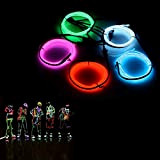 AUDEW 1M x 5 diversi colori Neon Wire EL ghirlanda cavo con brillante Elettroluminescente Mucchio Per Box sera, partito, Matrimonio, ...