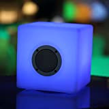 Augrous LED Lampada musicale con Bluetooth altoparlante 7 Colore Modificare Lampada da comodino Impermeabile ricaricabile Luce notturna per Camera dei ...