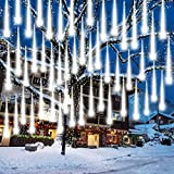 AUINSKY Luci Natale Esterno Cascata, Pioggia di Luci Led 50 cm 10 Tubo 480 Led Impermeabile Luci a Pioggia Natalizie ...