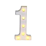 AUsagg Numero di decorazione del partito 0-9 Lettera Led Luci Numero Luminoso Lampada Decorazione Batteria Compleanno Chri P1v9 Luce Notte ...
