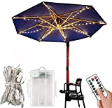 AWJ Palo per ombrellone, Illuminazione per ombrellone Catena Luminosa per ombrellone da Giardino, luci a LED per ombrellone Illuminazione per ...