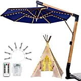 AWJ Palo per ombrellone, Luce per ombrellone a LED, Luce per ombrellone con Decorazione Scatola Batteria Impermeabile, Decorazione Natalizia-Zhengbai, per ...