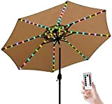 AWJ Palo per ombrellone, luci per ombrellone da Giardino, luci per ombrellone da Giardino, 104 luci a LED luci a ...
