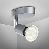B.K.Licht Faretti LED da soffitto orientabili, include 2 lampadine GU10 da 3W, luce calda 3000K, plafoniera LED moderna da soffitto, ...