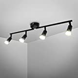 B.K.Licht Faretti LED da soffitto orientabili, include 4 lampadine GU10 da 2,9W 260Lm, luce calda 3000K, plafoniera moderna in metallo, ...