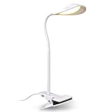 B.K.Licht Lampada LED con clip, flessibile e orientabile, luce calda, lampada da tavolo, interruttore sul cavo lungo 1,8m, massimo spessore ...