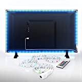 B.K.Licht LED TV retroilluminazione, Striscia LED RGB alimentazione USB, set 4 pezzi da 50cm accorciabili, telecomando, 16 colori, 4 modalità, ...