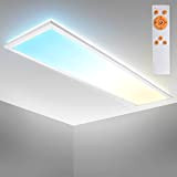 B.K.Licht Pannello LED dimmerabile con telecomando, 36W, luce calda, neutra, fredda, 1195x295x65 mm, lampada da soffitto con illuminazione indiretta