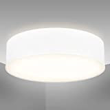 B.K.Licht Plafoniera in tessuto bianco, attacco per 2 lampadine E27 non incluse, Lampada da soffitto diametro 38cm, Lampadario moderno per ...